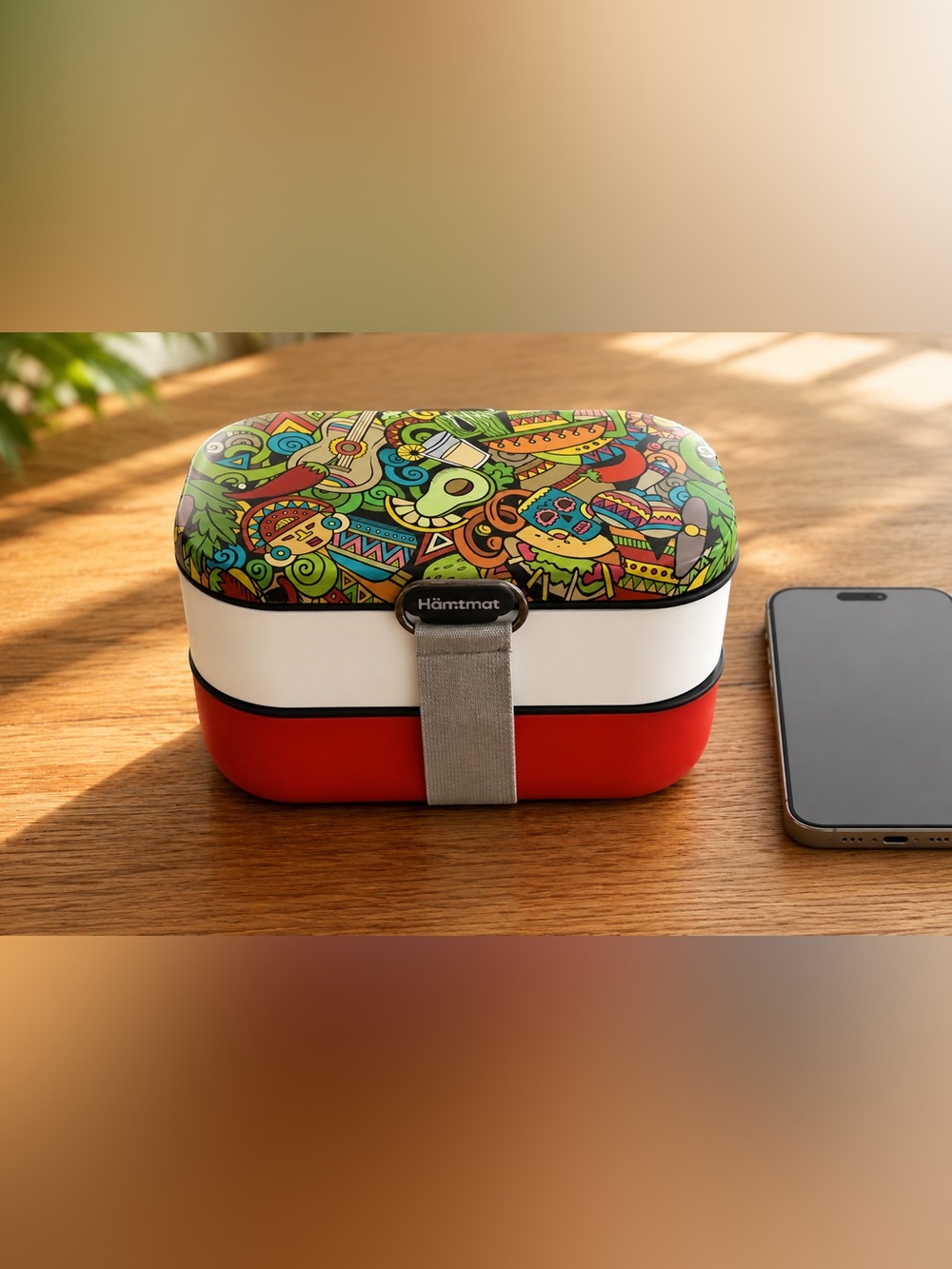 Bento Box Lunch Container with Compartments, Microwave & Dishwasher Safe